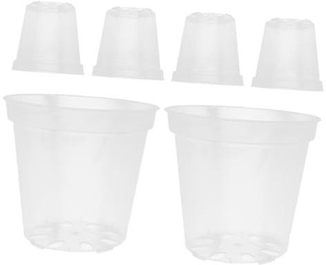 Milisten 6piezas Maceta Transparente para Orquídeas Plástico Resistente con Drenaje para Plantas De Jardín y Cultivo Interiores