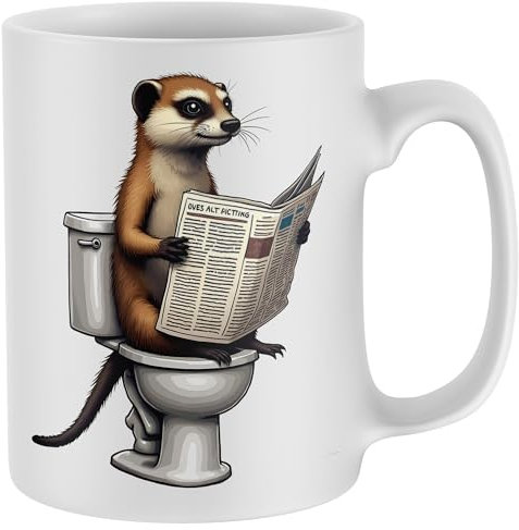Purple Print House Funny Meerkat Toilet Humour Mug Secret Santa Office Staff Xmas Gift Tea Coffee Cup Men Women
