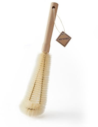 MUTORE Bottle Brush,Wooden Long Handle Bottle Brushes for Cleaning,Bottle Cleaner,Cleaning Brush for Washing Water Bottle,Baby Bottle,Kettle,Vase