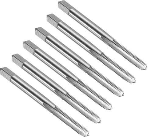 sourcing map 6pcs Straight Flute Thread Tap, 10-32 UNF Screw Threading Tapping Tool Thread Milling Machine Taps, High-Speed Steel 6542 (HSS 6542)
