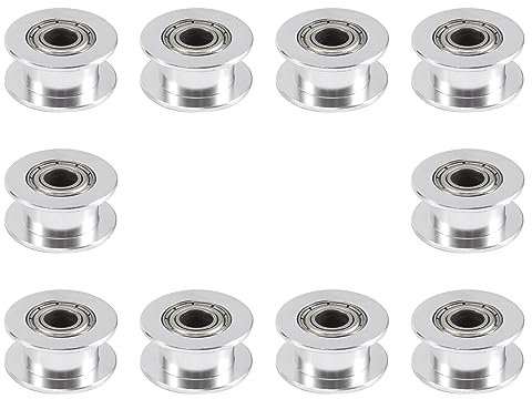 Sirxlevcy 20 Zahnlose Bohrung 5 Mm Aluminium Zahnriemen Umlenkrolle für 3D-Drucker 6 Mm Breite Zahnriemen (Packung mit 10 StüCk)