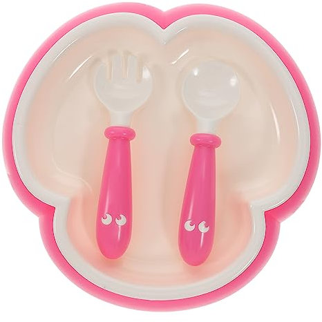 Vaguelly Set De Vaisselle Pour Garçon Fille Bol Avec Ventouse Cuillère Et Fourchette Ustensiles Alimentation Pour Tout Petits Pour Première Étape De Repas