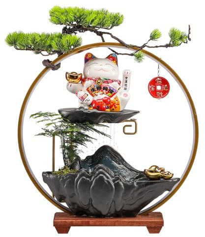 uadyie Fuente De Escritorio Fuente Decorativa de Agua circulante for Escritorio de Oficina con Adornos de Agua automáticos for recepción de la Empresa Fuente De Agua Pequeña para Interiores