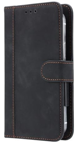 BMPNLSZ Handyhülle für iQOO Z10 Hülle Leder, Premium Leder Flip Case Schutzhülle Tasche Handytasche für iQOO Z10 Handy Hüllen Cover (6,77) - Schwarz-XHDFG