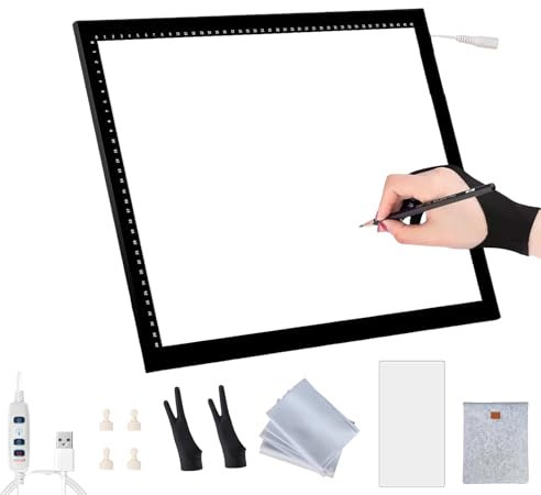 Table lumineuse LED A0 A1 A2 A3 A4, planche de traçage ultra-fine avec luminosité réglable, planche magnétique pour dessin, peinture diamant, esquisse, animation, tatouage, vinyle