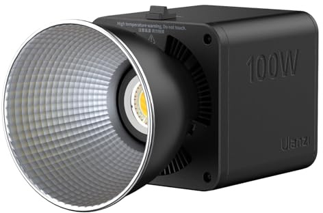ULANZI 100W RGB Tragbares LED-Videolicht mit Gleichstromadapter, Eingebautem 88,8-Wh-Akku, Videoleuchte Metall, Einstellbare Farbtemperatur, Studiolicht 2700K-6500K für Video, Selfie, Fotografie