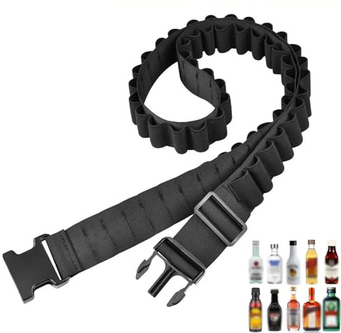 Maylatte für Berentzen Klopfer Gürtel - Shot Gürtel 27 Slots 130cm Verstellbar, Schnapsgürtel für Partys, Karneval und Junggesellenabschied