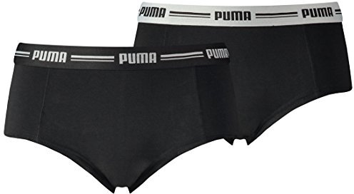 PUMA Damen Unterwäsche Iconic Mini Shorts 2P, Black, XS, 573010001