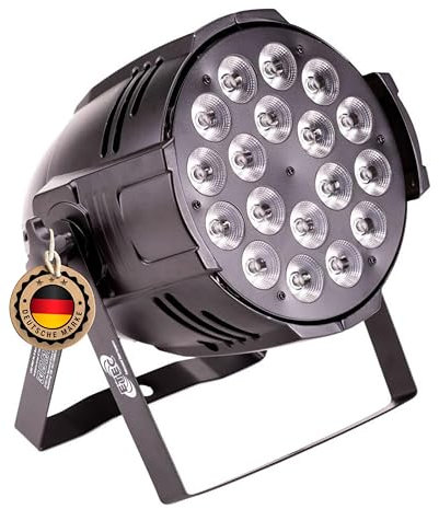 ETEC Professional LED PRO PAR Scheinwerfer 18x10 Watt RGBW DMX 4in1 Studio Floorspot Veranstaltung Bühnenbeleuchtung Party Disco Show DJ Farbmischung