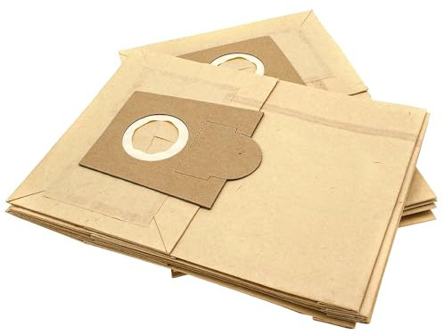 vhbw 10x Staubsaugerbeutel kompatibel mit Bosch PSM Ventaro 1400 Staubsauger - Papier, 25cm x 19cm Sandfarben