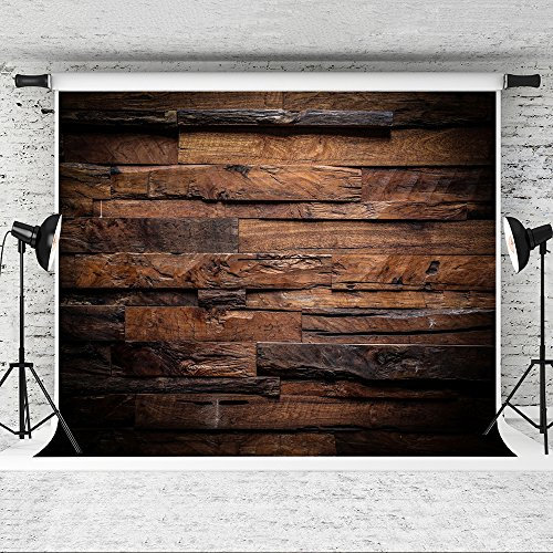 Kate 2,4 x 2,4 m Vintage Rustikaler Holz Fotografie Hintergrund Braun Retro Überfälzungen für Fotografie Fotostudio Requisiten
