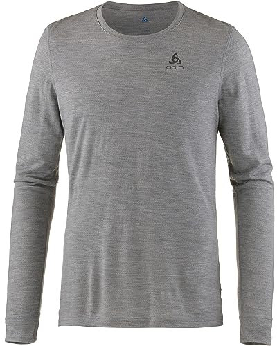 Odlo Herren Funktionsunterwäsche Langarm Shirt 100% MERINO 200 GRAMM, grey melange - grey melange, XL