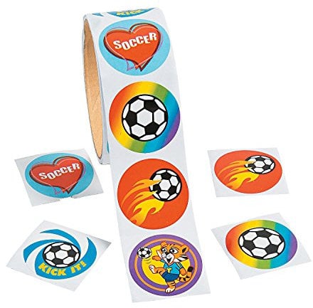 Fun Express Fußball-Aufkleber (100 pro Rolle), verschiedene Designs