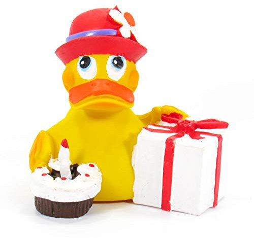 Lanco 8424678008373 Quietscheentchen - Geburtstag; 100% Naturkautschuk, gelb, 200 g