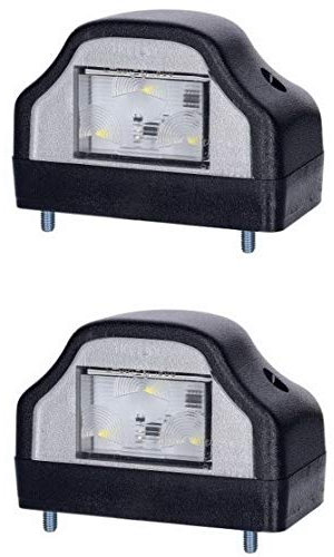 BUL BARS 2 x LED Kennzeichenleuchte 12V 24V mit E-Prüfzeichen Nummernschildleuchte Kennzeichenbeleuchtung Kennzeichen Auto SMD Rück Hinten LKW PKW KFZ