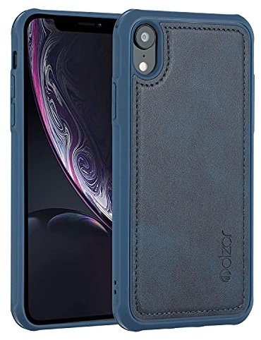 Molzar MAG Series for iPhone XR Case, Built-in Metal Plate for Magnetic Mount, Works with Qi-certified Chargers, Compatible with iPhone XR, Blue