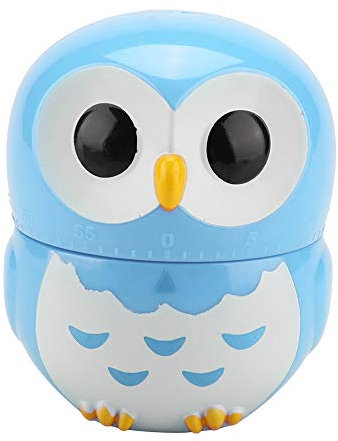 Küchen-Timer, niedliche Eulenform, mechanischer Timer, manueller Eier-Küchen-Timer, Countdown-Timer für Zuhause, Küche, Kochen, Backen (blau)