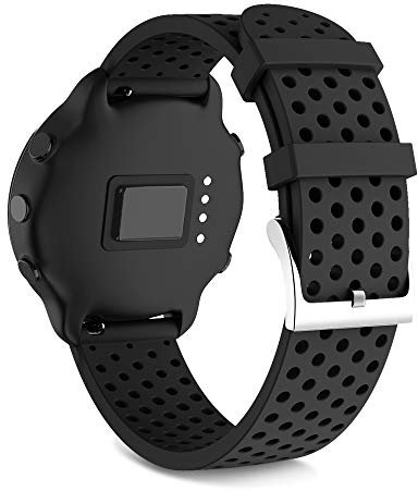NotoCity pour Garmin Vivoactive 3 Band/Garmin Venu/Galaxy Watch Active/Active 2/Gear Sport/Ticwatch E/2, bracelet de remplacement en silicone souple de 20 mm(noir petit)
