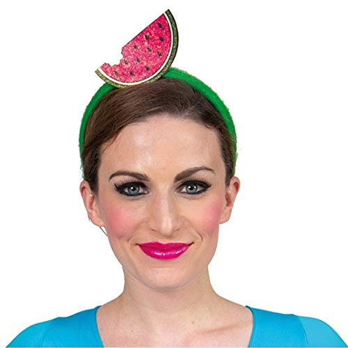 Amakando Witziger Haarreif Wassermelone/Grün-Rot/Originelles Diadem Tropen-Frucht/Der Hit zu Mottoparty & Fasching