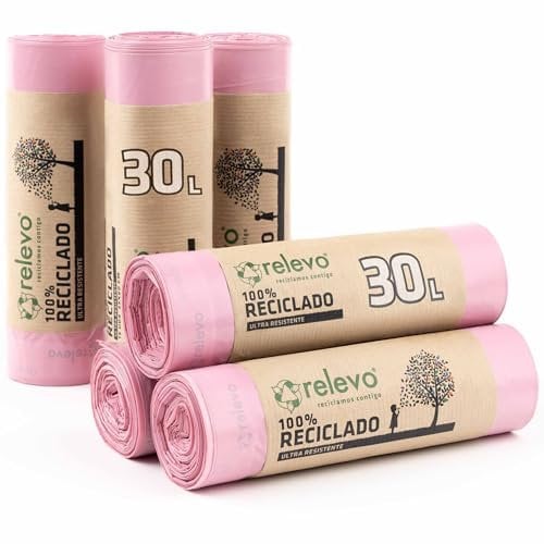 Relevo 90 Stück Mülltüten 30L - Parfümiert 100% Recycelt Müllsäcke