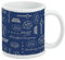 Ford Motor Company Keramik-Kaffeetasse mit Logo-Muster, Geschenkidee für Kaffee, Tee und heiße Getränke, 325 ml, Weiß