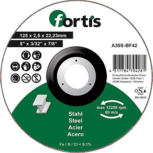 FORTIS Trennscheibe Stahl 125 x 2,5mm gekr.