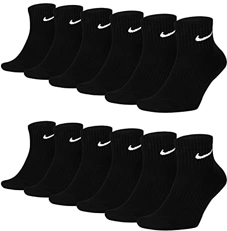 Nike Socken Damen Herren Weiß Schwarz Kurz Sportsocken Größe 34 36 38 40 42 44 46 48 50 Sparset SX7677