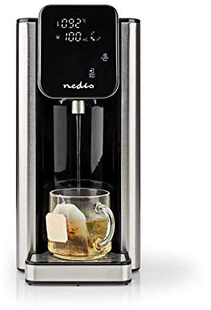 Nedis - Hot water dispenser - Removable drip tray - Child safety - Overheating protection and dry operation - Water filter - 2.7 L - Aluminium/black
