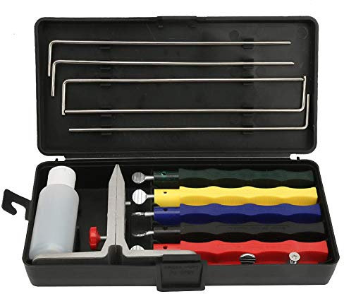 Maranon Messer-Schärfstein, Professionelles Küche Fix-Angle Knife Sharpener System Kit, Grau