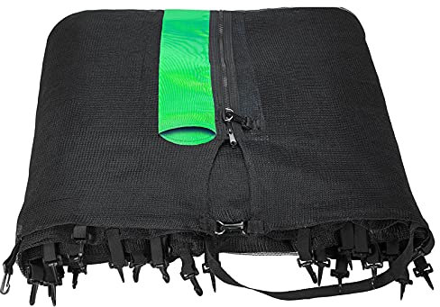 Andreas Dell Trampolin Sicherheitsnetz Ersatznetz (für Trampolingestell 400cm mit 8 Stangen, Schwarz/Hellgrün)