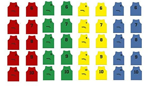 Softee Equipment Unisex Baby Set mit 5 Leibchen, nummeriert von 6 bis 10 Weste, Gelb (Amarillo Fluor), Einheitsgröße