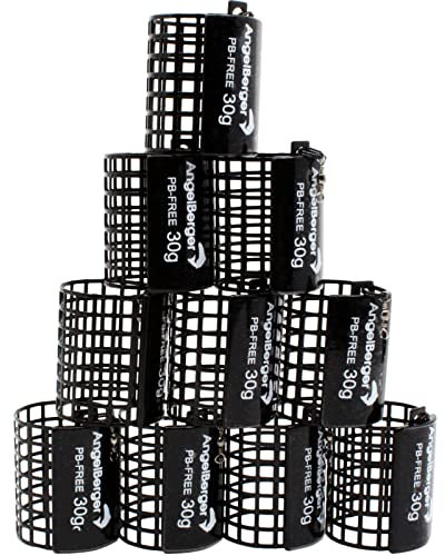 Angel Berger Futterkorb rund Bleifrei 10 Stück Feeder Angeln (100g)