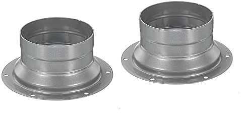 PATIKIL 3 Inch Duct Connector Flange, 2 Pack Metal Fitting Straight Pipe Flange Round Ventilation Air Duct for Heating Cooling Ventilation HVAC System
