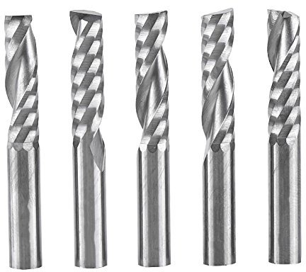 Bit Für CNC 6 Mm,6Mm Fräser,Fräser 6Mm Schaft,Vhm Fräser,CNC Fräse,Spiralfräser 6M 5Pcs 6Mm Schaft Wolframkarbid Einzelflöte Schaftfräser Spiralschn CNC Fräser