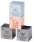 4Pcs Elementwürfel Dichte Würfel Set - 10mm Element Cubes Aluminium Titan Kupfer Wolfram Metallwürfeln für Senden eines Geschenks