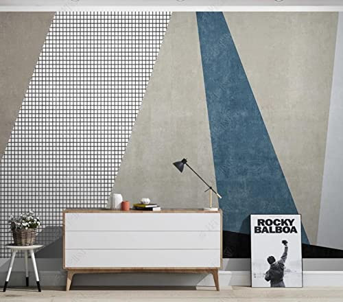 Papier Peint Panoramique Plaid Géométrique Noir Et Blanc 3D Poster Mural pour Salon Chambre Décoration Murale