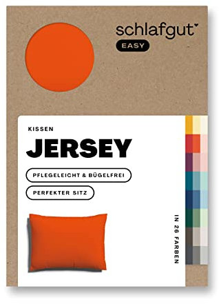 Schlafgut Easy Jersey Kissenbezug 70x90 cm Red Mid mit 100% Baumwolle, superweicher & atmungsaktiver Kopfkissenbezug