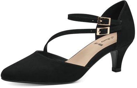 s.Oliver Damen Pumps mit Riemen Spitz Elegant, Schwarz (Black), 39 EU