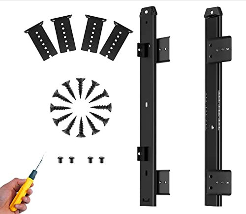 MBROS Ausziehbare Tastaturschublade, 250 mm, 300 mm, rollengelagerte Schienen, gleitet unter der Schreibtischplattform, Regal, Schublade, Rollen, Schubladenführungen, Schienen unten