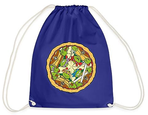 Spreadshirt Teenage Mutant Ninja Turtles Pizza Turnbeutel, One Size, Königsblau