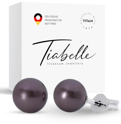 TIABELLE – Ohrstecker CRYSTAL PEARL aus Titan mit glänzenden Swarovski® Perlen – Perlenohrringe für Damen – allergenfrei & hautverträglich – Handmade in Germany