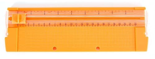 HERCHR Paper Cutters for Crafting, Paper Slicer Cutter Mini Paper Trimmer Paper Cutter Machine for Scrapbooking Craft Paper Coupon(Orange)