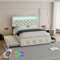 Polsterbett 140 x 200cm (90x200cm), Doppelbett aus Leinen mit ausziehbares Bett,Jungenbett mit 2 Schubladen,Verstellbares Kopfteil mit LED (Beige, 140 x 200cm(90 x 200cm))