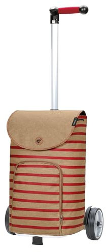 ANDERSEN Einkaufstrolley - Shopper Eske rot 47 L Handwagen, modern, nachhaltig, Shopping, Aluminium, Griff ergonomisch, höhenverstellbar, Kugellagerrad
