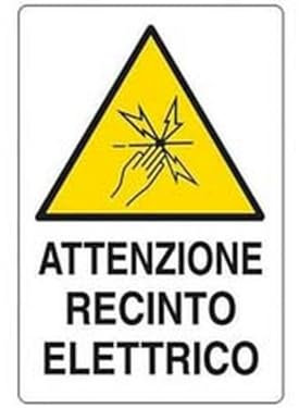 10PZ CARTELLO ATTENZIONE RECINTO ELETTRICO - cm.20x30h.