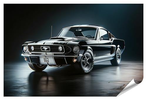 islandburner XXL Bild Poster Klassisches Muscle-Car schlankes Design Mustang 1960er Premium Bilder Fotodruck
