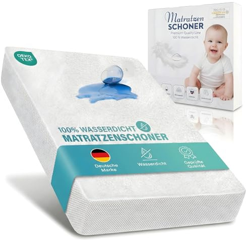 Alavya Home® Matratzenschoner 70x140 wasserdicht & atmungsaktiv | Oeko-Tex Babybett Nässeschutz Spannbettlaken aus Baumwolle – Geräuschlos, Waschbar, Anti-Milben, Weich für ruhigen Babyschlaf