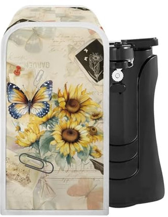 NETILGEN Can Opener Cover Bottle Opener Dust Cover Dust Protection Stain Resistant Kitchen Appliance Cover Washable Keep Your Kitchen Clean for Women Gift, Butterfly Sunflower Retro