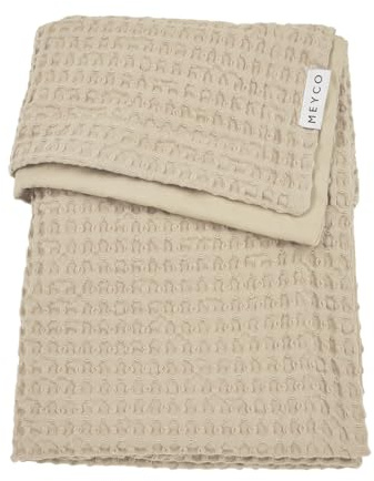 MEYCO Babydecke 100x150cm Waffle Baumwolle Kuscheldecke Sand | 100% Baumwolle - Oeko Tex zertifiziert - TOG 1.0 - vielseitig einsetzbar - kuschelig & atmungsaktiv - waschbar