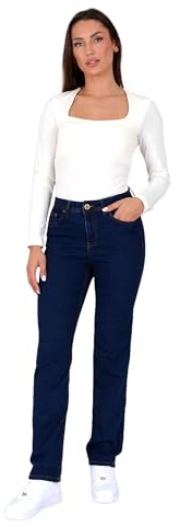 ESRA Straight Leg Jeans Damen Jeans High Waist – Premium Stretch Jeans Damen aus extra weicher Baumwolle
